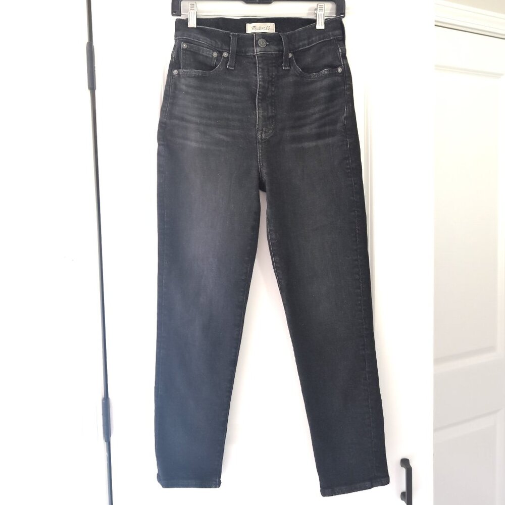 EUC Madewell The Momjean High-Rise Size 26 Black Hillshore Wash Jeans